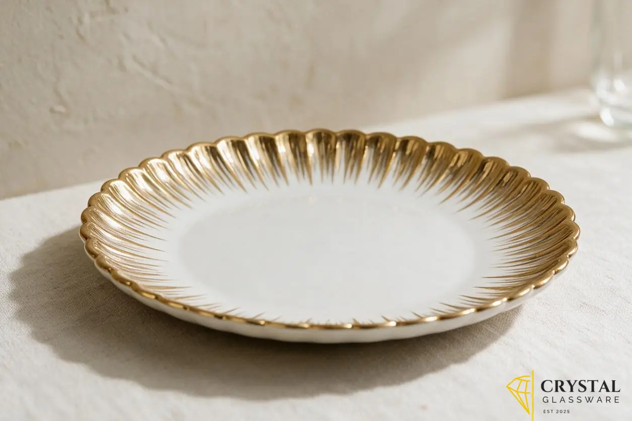Elegant Gold-White dinner plate